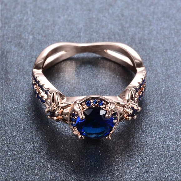 New! Rose gold/sapphire ring size 9 - Picture 2 of 7